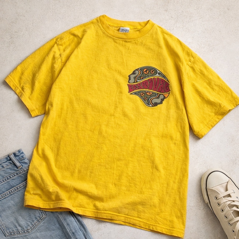 Vintage Bugle Boy T Shirt Size L Single Stitch USA Double Graphic 90s Grunge Tee
